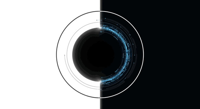 Abstract Black Hole Swirling Energy Particles on Split Background