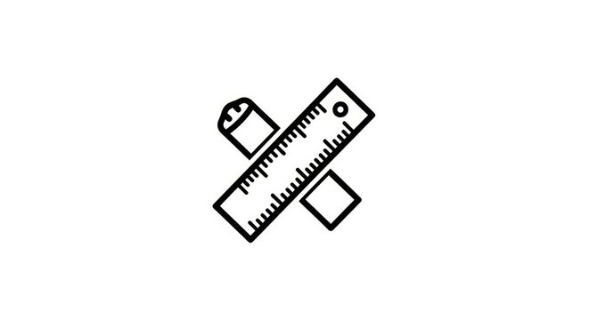 Precision engineering tool ruler icon.