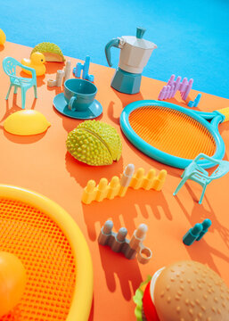 various colourful children toys 