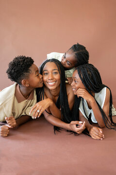 Family Enjoying Time Together in a Studio Setting