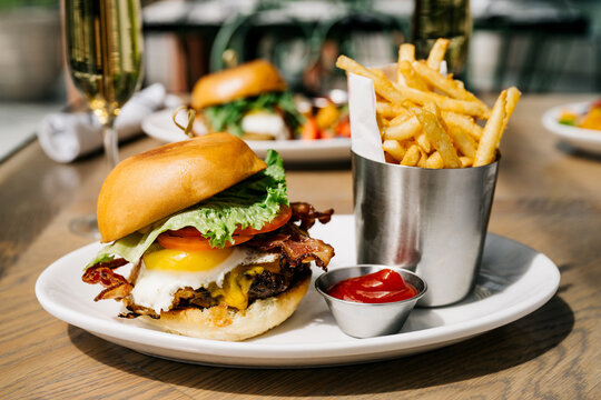 Brunch Burger and Fries
