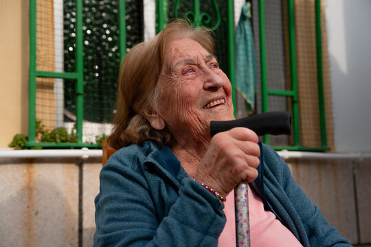 Elderly woman smiling