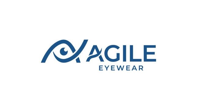 Agile Eyewear logo with eye symbol and text, clean vector design