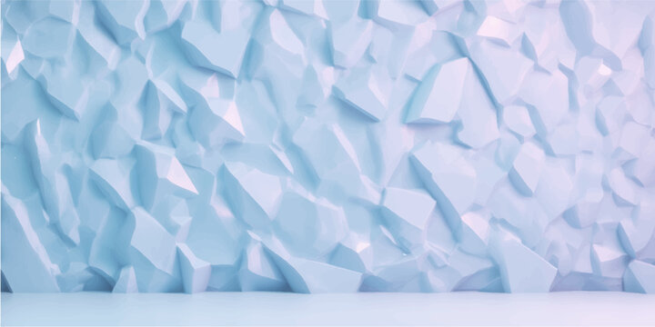 Abstract blue geometric background with a cool winter ice texture and a seamless triangular pattern for a modern wall design backdrop