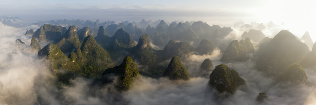 Yangshuo Karst Mountains Cloud inversion China 2