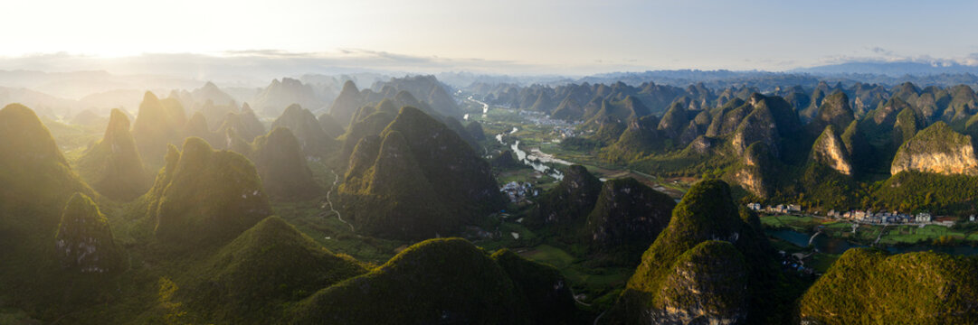 Yulong River Valley Yangshuo Aerial China 2