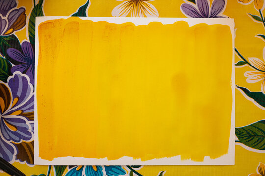 Yellow Brush on Canvas