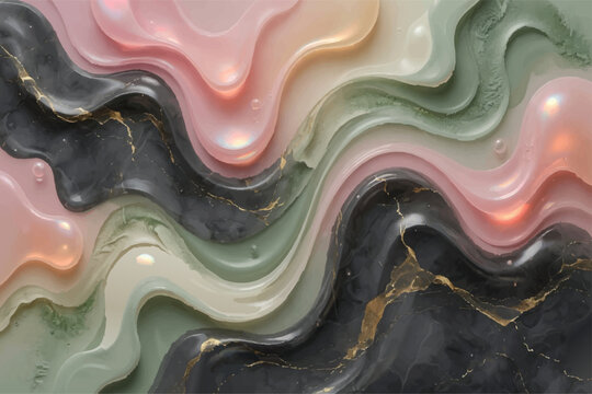 abstract colorful fractal wave background with flowing liquid bubbles and smooth digital swirl pattern
