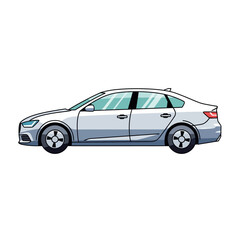 Fototapeta premium Silver car illustration