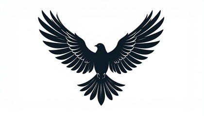 Obraz premium A majestic bird spreads its wings in flight outdoors.