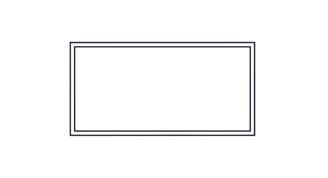 Blank White Rectangle Frame on White Background, Minimalist Design Element