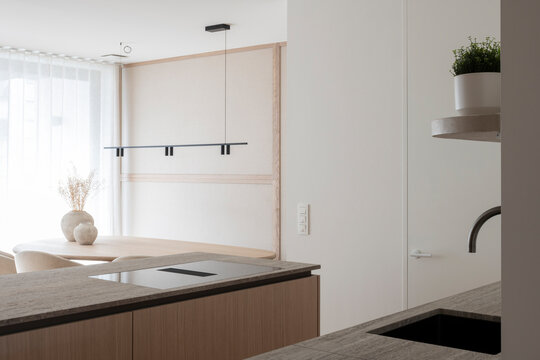 kitchen island and sink