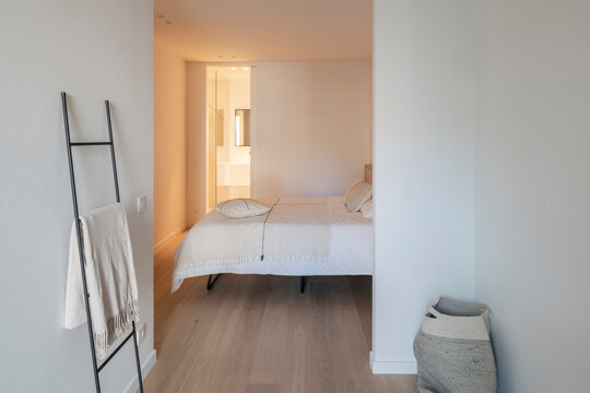 bedroom and bathroom