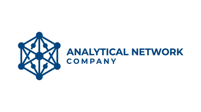 Geometric network logo with text for analytical company