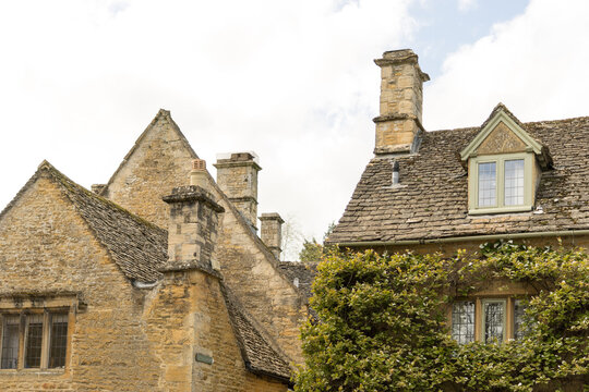 Roofs and chimneys of old Cotswold houses