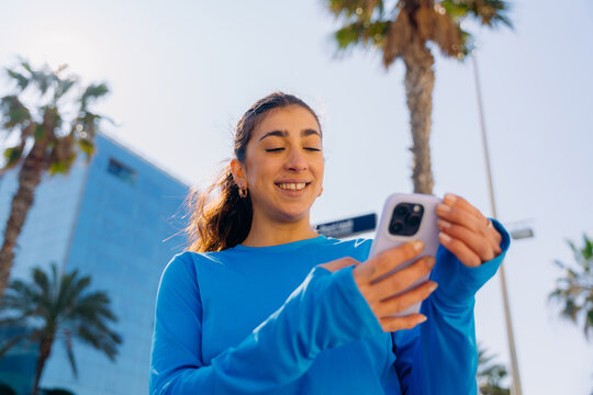 A woman using a mobile phone