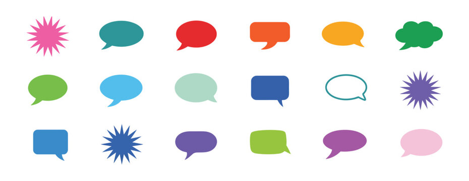 blank empty speech bubbles for text, chatting and message box vector illustration showcasing communication frames, dialog symbols, conversation balloons and messaging design elements