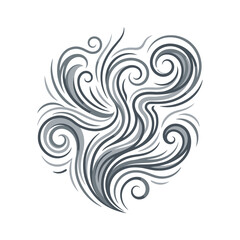 Fototapeta premium Abstract curly smoke swirls and air current design.