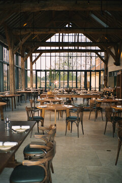 Within the sophisticated dining area of Le Doyenn&eacute; country hotel