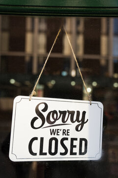 Store Sign Showing Closure Notice