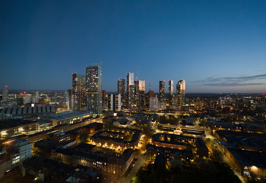 Manchester City Skyline at Night 