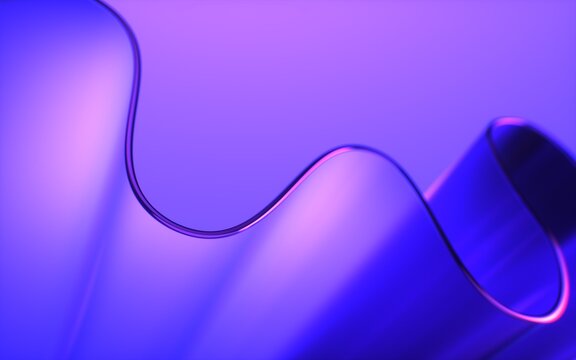 Abstract flowing glass ribbon with soft gradient light