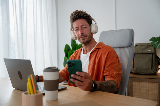Man wearing headphones