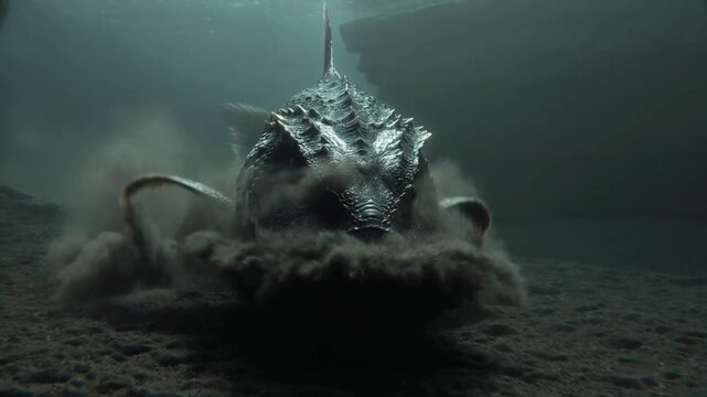 Aggressive predatory fish swimming underwater