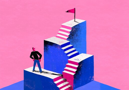 Business Achievement Ladder Concept