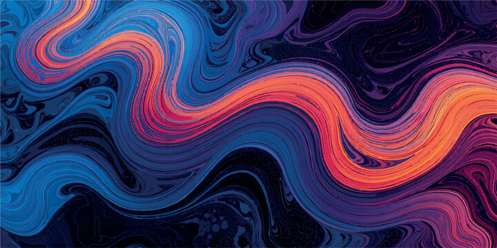 Colorful abstract fractal swirl background with glowing energy waves, vortex motion, spiral patterns and digital space art design