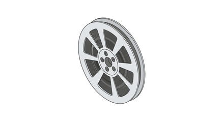 Fototapeta premium Silver Alloy Car Wheel With Five Spokes Design.