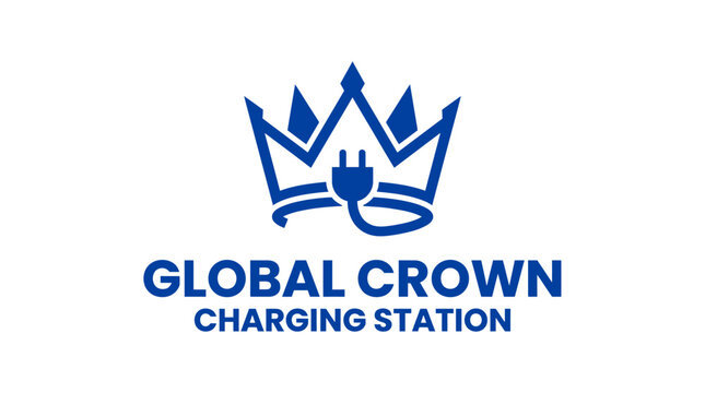 Global Crown Charging Station logo with crown and electric plug