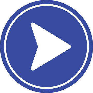 White arrow icon inside a blue circle button for navigation and user interface design