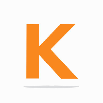 Orange Letter K Icon