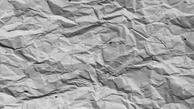 Crumpled gray paper animated texture background