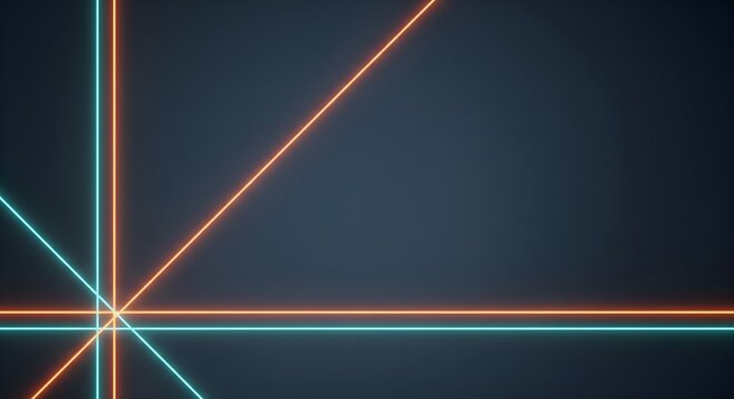 Abstract background with glowing neon orange and blue intersecting lines