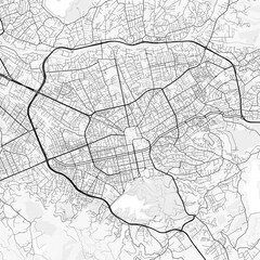 Obraz premium Tirana City Map. Minimalist black and white line art poster for printing, wallpaper, wall art, and map resources for home and office decor