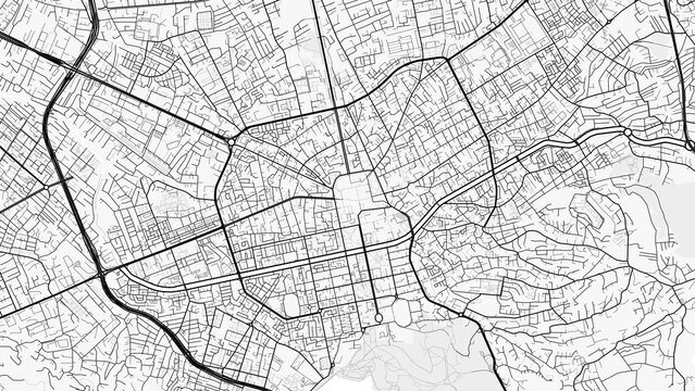 Tirana City Map. Minimalist black and white line art poster for printing, wallpaper, wall art, and map resources for home and office decor
