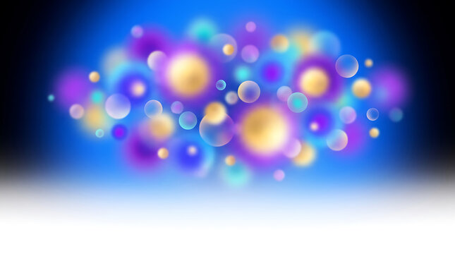 Abstract background with glowing colorful bokeh circles and soft light orbs