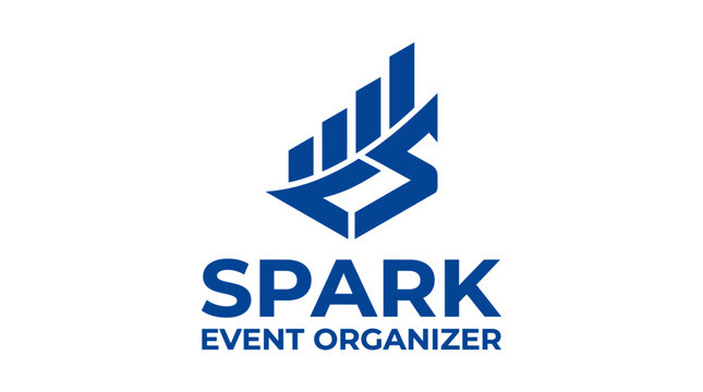 Modern abstract logo design for event organizer, combining growth chart and initial 'S'.