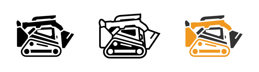 Skid steer loader logo vector Set Multiple Style Collection. © Shenju