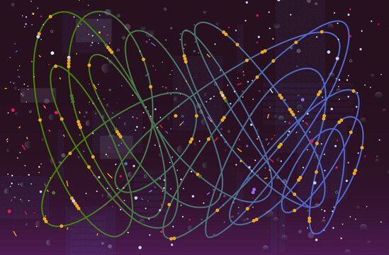 bstract data flow lines network AI technology background