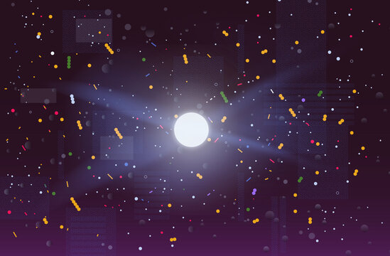 Glowing data core digital particles AI technology background