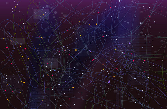 Abstract data connections network AI technology background