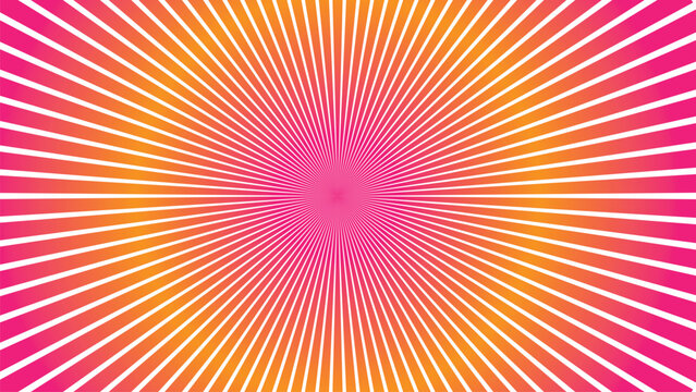 Radial sunburst background with bright pink and yellow gradient mandala