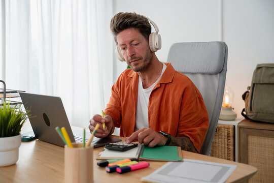 Man calculating finances