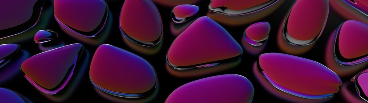 Bright bubbles on a black plane.