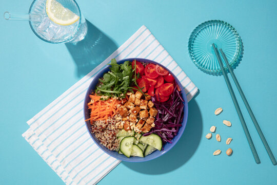 Vegan Poke Bowl Flatlay