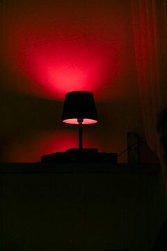 Red indoor ambient light at night