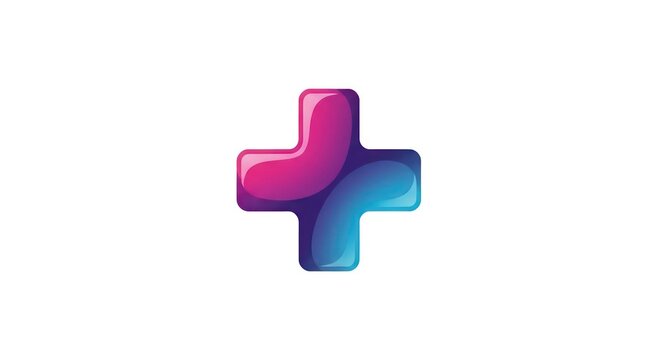 Colorful Plus Sign Icon Symbol.